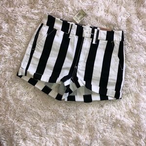 Black and White Stripe Shorts